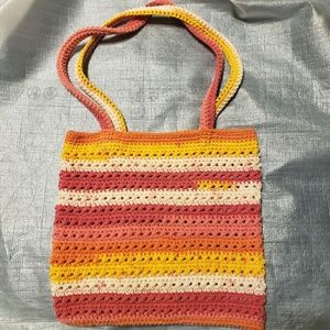 NEW Handmade Knit Crocheted Tote Handbag Purse